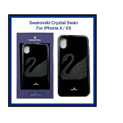 Swarovski Crystal Swan iPhone X / XS Smartphone Case Black With Bumper NIB - Image 1 of 3