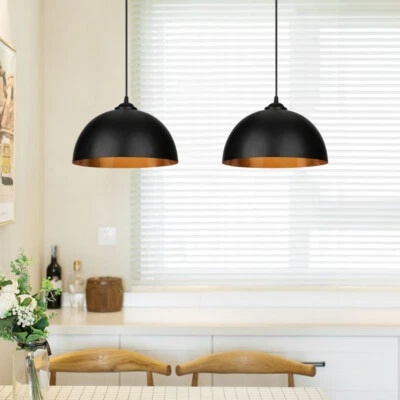 MARKENLOS Pendelleuchte LED Hängelampe Retro Pendelleuchte Schwarz 2x E27Deckenlampe Retro