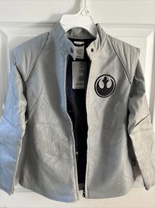 Star Wars Gray Leather Bomber Jacket - Picture 1 of 4
