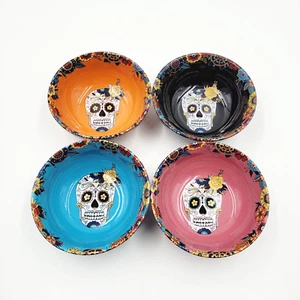 Williams Sonoma Day of the Dead Skull Candy Bowls Set of 4 Dia de Los Muertos - Picture 1 of 4