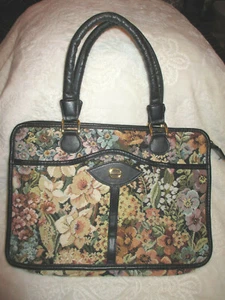 Colección BAGGS ~ Bolso de mano tapiz floral ~ Cartera ~ Años 70 - Imagen 1 de 10