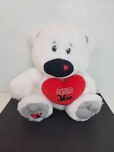 American Greeting Valentine Romey The Bear Plush White Teddy Kiss Me Heart 8” - Picture 1 of 12