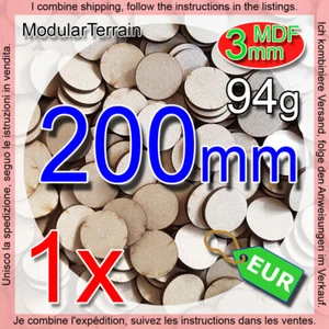 1x 3mm MDF 200mm Round Base Socle Rond WarHammer Infinity Age Of Sigmar - Imagen 1 de 9