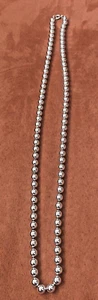 Women's Silver Ball/ Bead Single Strand 30" Necklace - Picture 1 of 5