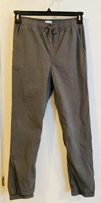 OLD NAVY Cotton Twill Joggers Pants Gray Drawstring Elastic Cuff Jnr XL - Image 1 of 4