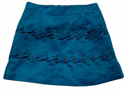 Mayoral девочки бирюзовый шнурует вверх искусственной замши линия мини юбка, размеры T14/157 см - Изображение 1 из 4