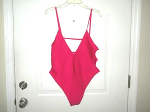 PRETTYLITTLETHING Ladies Strappy One Piece Bathing Suit Size 12 Bright Pink NWT - Picture 1 of 5