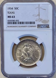 Beautiful 1934 P Texas Commemorative Half Dollar - NGC MS63 - Picture 1 of 4
