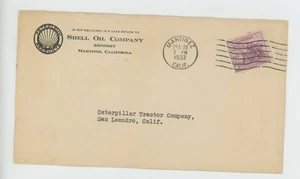 Mr Fancy Cancel Shell Oil Company Refinery Martinez Calif 1933 Cvr #796 - Picture 1 of 2