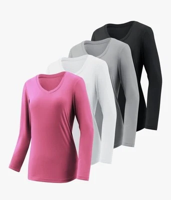 4 Длинный рукав тренировки топы для женщин Quick Dry Athletic работает рубашки, размер XL - Изображение 1 из 4