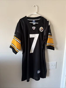 Herren Reebok Ben Roethlisberger #7 Pittsburgh Steelers NFL Trikot Gr. 52 - Schwarz - Bild 1 von 5
