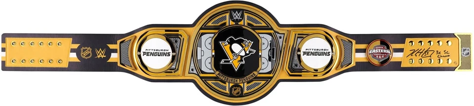 Cinturón de título firmado por Kris Letang Penguins WWE Legacy con 3X SC Champ Insc - LE 5 Foto 1 de 2