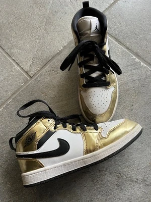 Nike Air Jordan 1 Mid SE Metálico Dorado Negro Blanco DC1422-700 Talla 3Y Foto 1 de 4