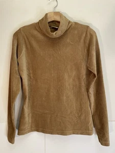 Vintage Woolrich Womens Small Corduroy Turtleneck Top Caramel Brown Stretch - Picture 1 of 7