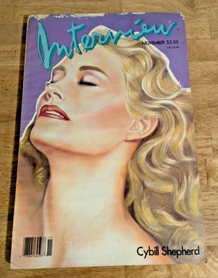INTERVIEW Magazine - CYBILL SHEPHERD Cover - November 1986 Andy Warhol Magazine - Image 1 of 4