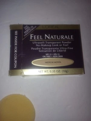 L'Oreal Feel Naturale Medium Transparent Powder SPF NIB .35 Oz - Image 1 of 4