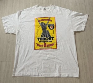 Vintage Deep Throat Energy Drink Shirt 2XL Linda Lovelace Red Bull Ghost Monster - Picture 1 of 6