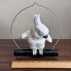 Vintage Napcoware 3769/w Papagei auf Barsch Porzellan Vogel Figur Übertopf Vogelkäfig - Bild 1 von 9