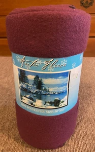 Fleece Überwurf Decke 50 x 60 weinrot/pflaume 100% Polyester Artic Fleece - Bild 1 von 4