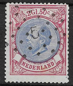 Países Bajos 1872-1888 Rey Guillermo 3, NVPH Nº 29, 2.oro rojo y azul - Imagen 1 de 2