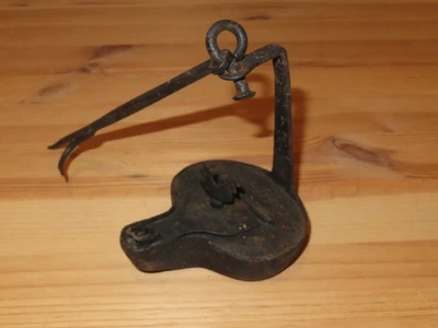 Lampe à Huile ancienne Fer forgé Coq - Photo 1/3