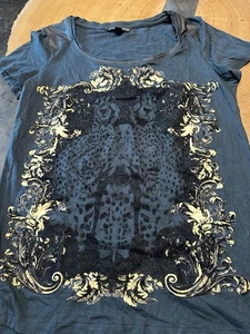 ROCK & REPUBLIC BURNOUT VELVET LION WOMENS S T SHIRT GOTH GRUNGE - Picture 1 of 7