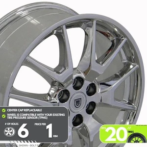 20inch Chrome Alloy Wheel Rim for Buick Enclave, OEP13A7 20x8 6x120 6Lug - Picture 1 of 10