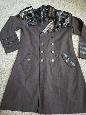 Spirit Halloween Hombres Chaqueta Steampunk Talla XL Adulto Victoriano Abrigo Marrón Reloj  Foto 1 de 4