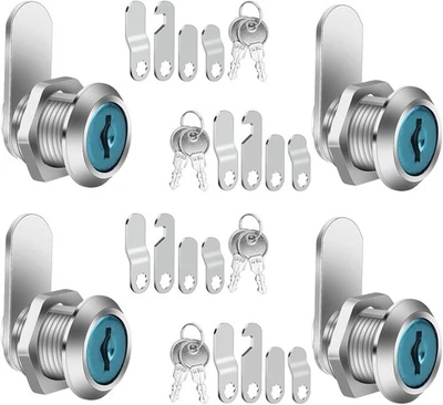 QBXMY7 2 PCS Mailbox Locks, Lock 16 mm, Comes with 4 Different Silver