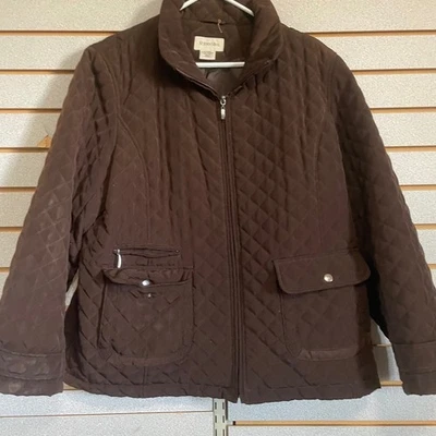 Chaqueta acolchada para mujer St. John's Bay marrón abrigo acolchado ropa exterior XL Foto 1 de 4