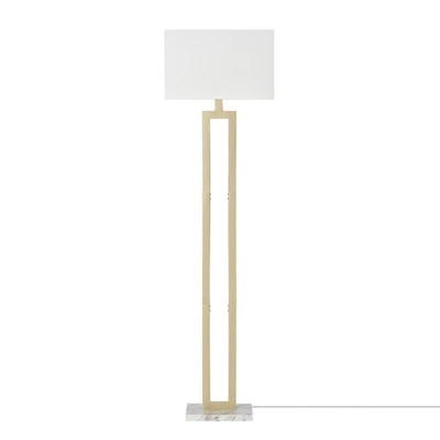 Electric 12273 D'Alessio 58" Floor Lamp, Gold, White Linen Shade, Faux Marble... - Image 1 of 4