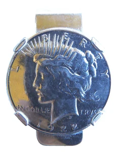 1922 American Liberty Silver Peace Dollar  Money Clip - Picture 1 of 15