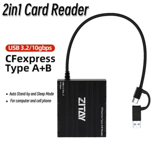 Lettore di schede di memoria 2 in 1 USB 3.2 CFE CFexpress tipo A B per fotocamera r5c a7s3 A7r5 - Foto 1 di 5