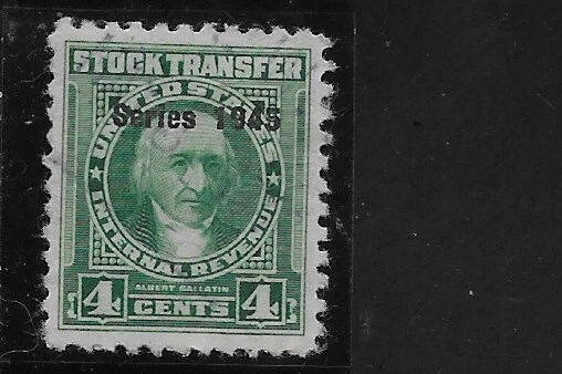 US Scott RD188, Revenue, Stock Transfer, 4 Cent, Series of 1945, Used, NG, F/VF - Image 1 of 1