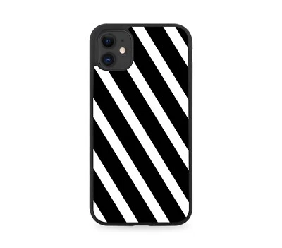 Black and White Stripe Pattern Rubber Phone Case Cover Stripes Lines & I896 - Image 1 of 2