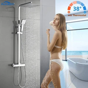 Regendusche mit Thermostat Duschset Duschsystem Handbrause 10 Zoll köpfe - Bild 1 von 12