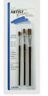 Linzer 1/4 3/8 1/2" W Flat Artist Brush Set For Oil Watercolor Decor Crafts A353
