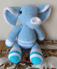 elephant hand made soft toy crochet baby elephant 3 flowerpower37-uk not knitted