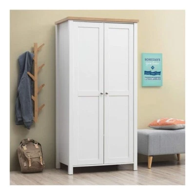 TIMBER ART DESIGN TAD | Astbury White 2 Doors Double Wardrobe Bedroom Furniture