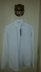 $390.00 MEN’S NEIL BARRETT White Pierced Collar Long Sleeve Shirt Size Small - Picture 1 of 7