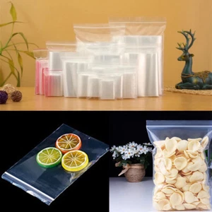 ZIP LOCK ALL SIZES SELF RESEALABLE CLEAR POLYTHENE POLY GRIP SEAL BAGS PLASTIC - Picture 1 of 16