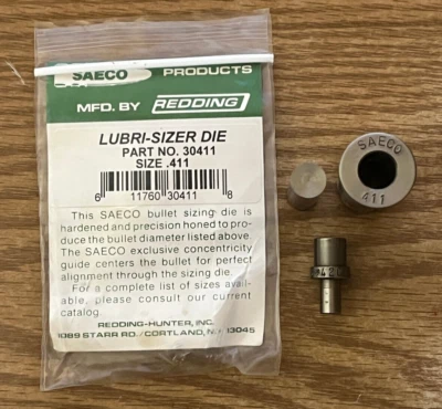 Troquel medidor Redding Lubri-Sizer .411 # 30411 + RCBS # 420 Top Punch 82541 Foto 1 de 3