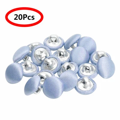 20Pc Metal Antique Sewing Craft DIY Shank Buttons Smooth Satin Covered Accessory - Image 1 of 4
