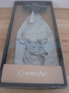 Tabla y esparcidor de queso Big Buck Deer Hunter de vidrio templado para vida silvestre - Imagen 1 de 5