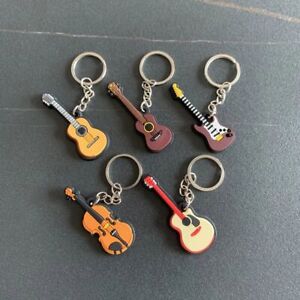 Key Rings Guitar Keyring Holder Musical Instrument Pendant Guitar Keychain