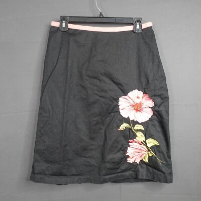 Speechless Womens Skirt Juniors 7 Black Pink Embroidered Twee Indie Coquette Y2K - Image 1 of 4