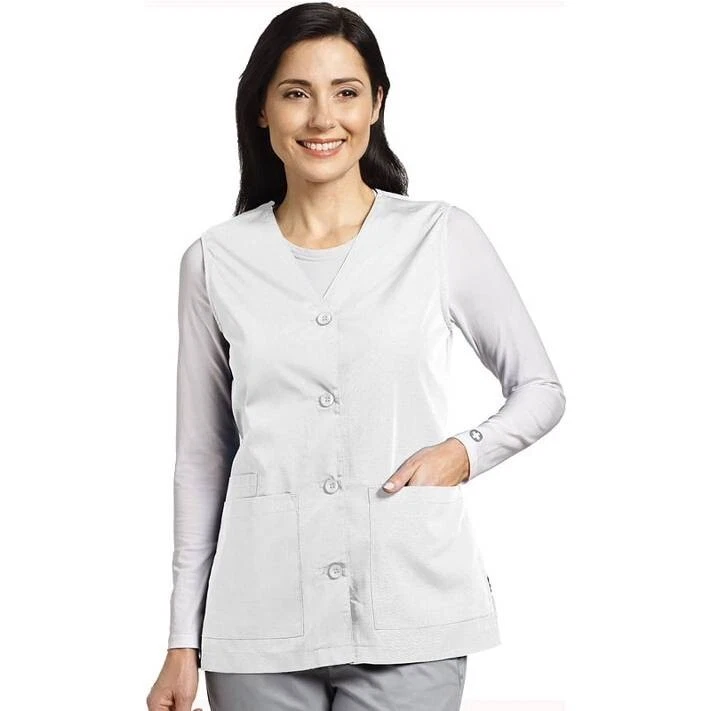 Fashion Seal 4-Button 2-pocket Scrub Vest - Image 1 of 1
