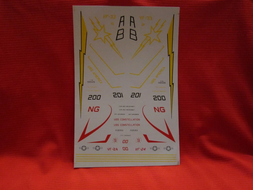 1/48 Fowler FD4808 Decal F-14A Tomcat VF-33, 24 USS Connie, America No Guide YI - Image 1 of 1