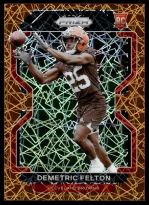 2021 Panini Prizm ORANGE Demetric Felton Rookie Cleveland Browns #411 - Image 1 of 2