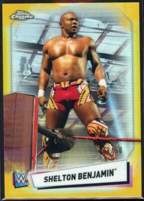 2021 Topps Chrome WWE Gold Refractor /50 Shelton Benjamin #42 - Image 1 of 2